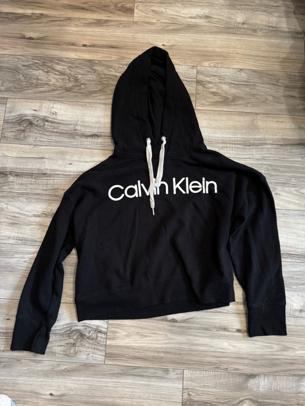 Calvin Klein Performance Black Logo Cropped Hoodie